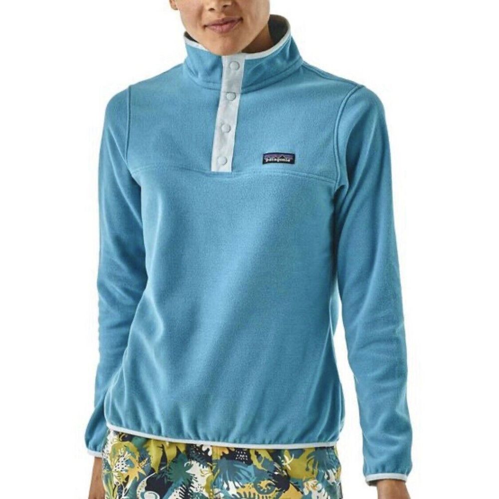 Patagonia Womens Aqua Blue Micro D Snap-T Pullover Fleece SMALL Outdoor Gorpcore